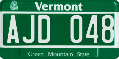 VT license plate AJD048