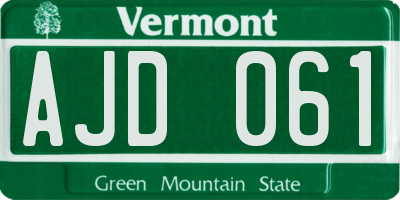 VT license plate AJD061