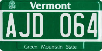 VT license plate AJD064