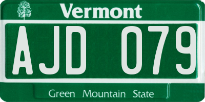 VT license plate AJD079