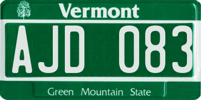 VT license plate AJD083