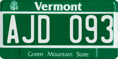 VT license plate AJD093