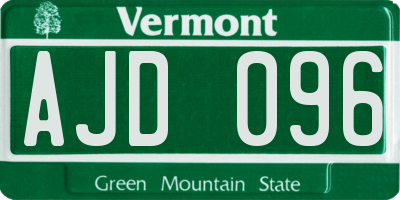 VT license plate AJD096