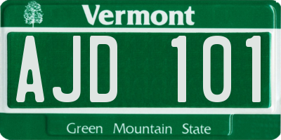 VT license plate AJD101