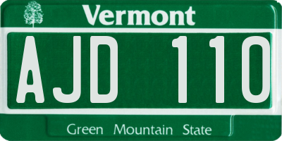 VT license plate AJD110
