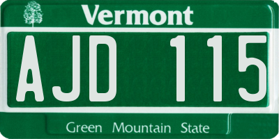 VT license plate AJD115