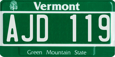 VT license plate AJD119