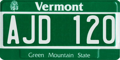 VT license plate AJD120