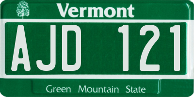 VT license plate AJD121