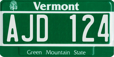 VT license plate AJD124