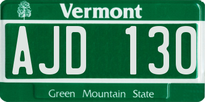 VT license plate AJD130