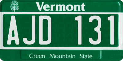 VT license plate AJD131