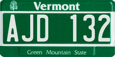 VT license plate AJD132