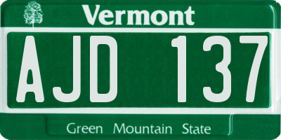 VT license plate AJD137