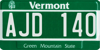 VT license plate AJD140