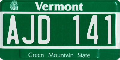VT license plate AJD141