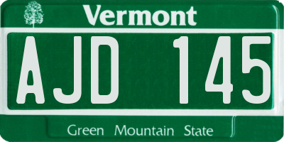 VT license plate AJD145