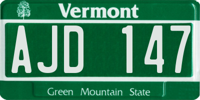 VT license plate AJD147
