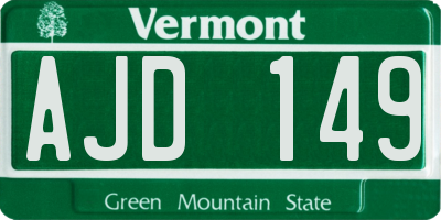 VT license plate AJD149