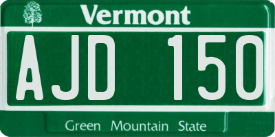 VT license plate AJD150