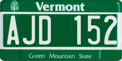 VT license plate AJD152