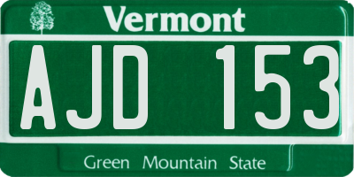 VT license plate AJD153