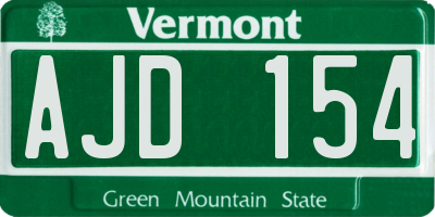 VT license plate AJD154