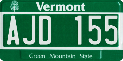 VT license plate AJD155