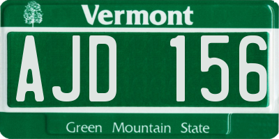 VT license plate AJD156