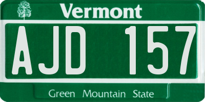 VT license plate AJD157
