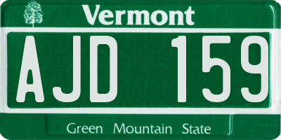 VT license plate AJD159