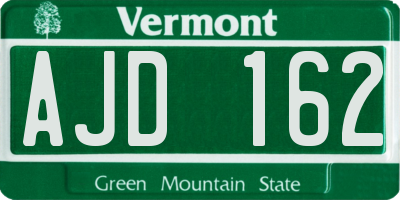 VT license plate AJD162