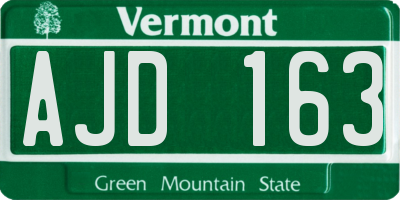 VT license plate AJD163