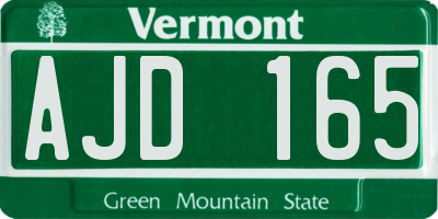 VT license plate AJD165