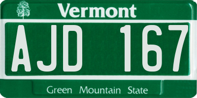 VT license plate AJD167