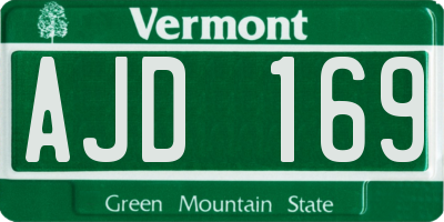 VT license plate AJD169
