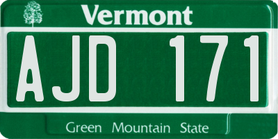 VT license plate AJD171