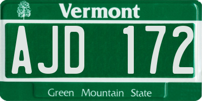VT license plate AJD172