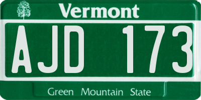 VT license plate AJD173