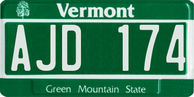 VT license plate AJD174