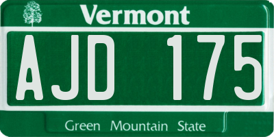 VT license plate AJD175