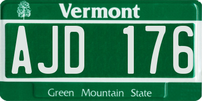 VT license plate AJD176