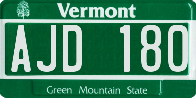 VT license plate AJD180