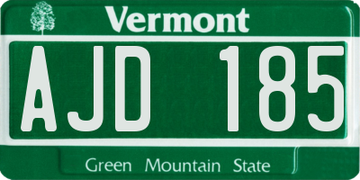 VT license plate AJD185