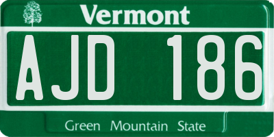 VT license plate AJD186