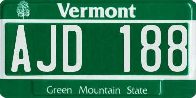VT license plate AJD188