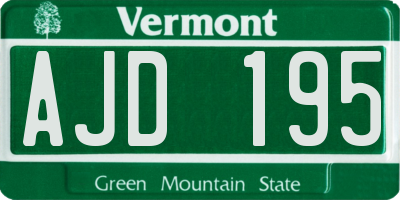 VT license plate AJD195