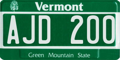 VT license plate AJD200