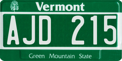 VT license plate AJD215