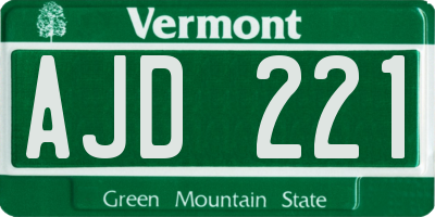 VT license plate AJD221